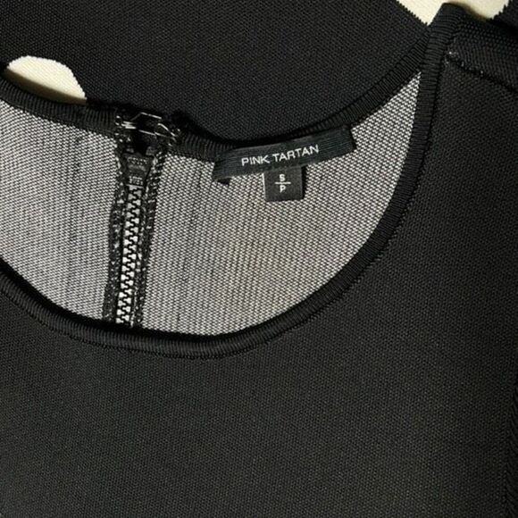 Pink Tartan Short Sleeve Floral Bodycon  Sweater Dress Size Small - Picture 4 of 4